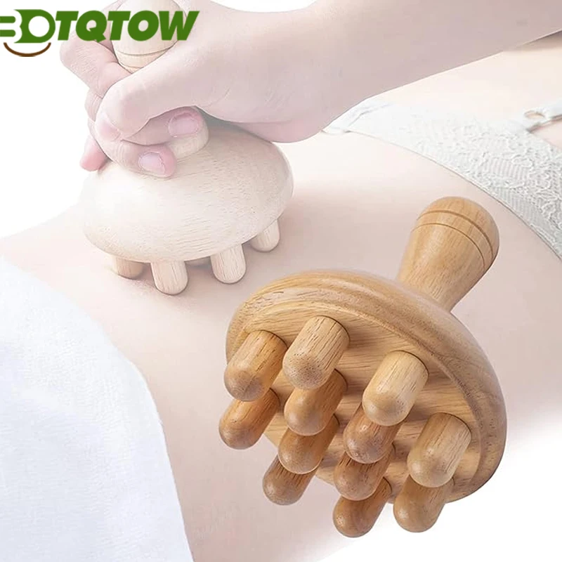 1PC Holztherapie-Pilz-Massagegeräte, Pilz-Massagegerät aus Holz, Anti-Cellulite-Lymphatik-Therapie-Massagebecher-Werkzeuge für jeden Körper Image
