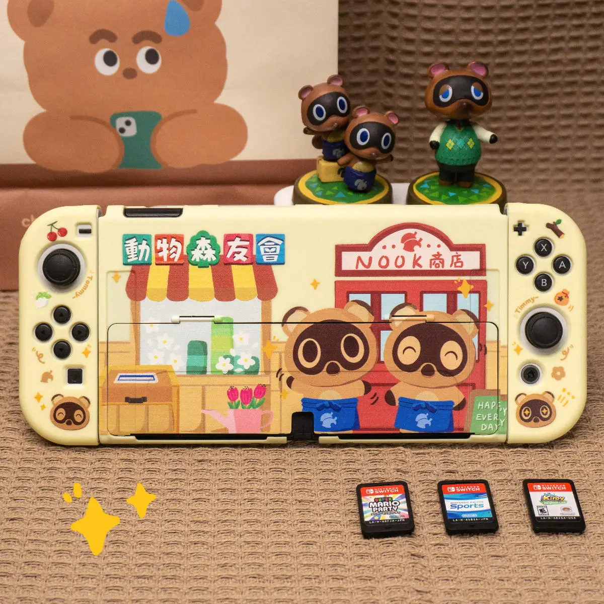 Animal Crossing Nintendo Switch OLED Case Funda Kawaii Cover Dockable Protective Shell For Nintendo Switch Controller Joy-Con