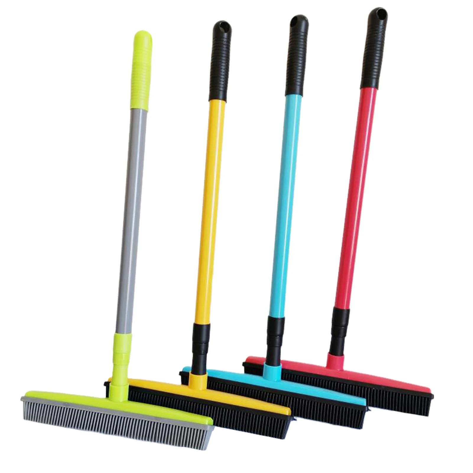 Lange Griff Gummi Besen 56-120 cm Teleskop Stange Einstellbar Haushalts Reinigung Pinsel Für Tier Haar Pelz Entferner Besen Image