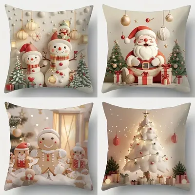 Weihnachts kissen bezüge 18x18 inch Weihnachts rentier dekorative weiße Schneeflocke kronen kissen Winter weihnachts dekor für zu Hause Image