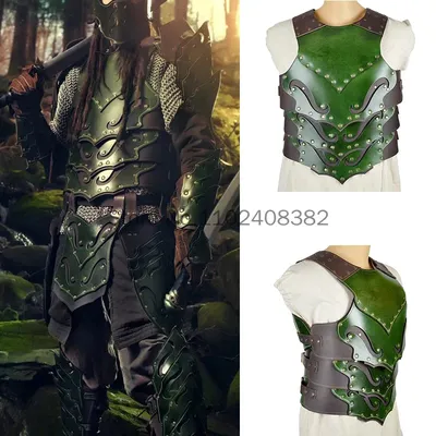 Mittelalter liche dunkle Elf Brust Rüstung Weste Punk Ritter Gladiator Pirat Pu Leder Cuirass Cosplay Kostüm Outfit Brustpanzer für Männer Image