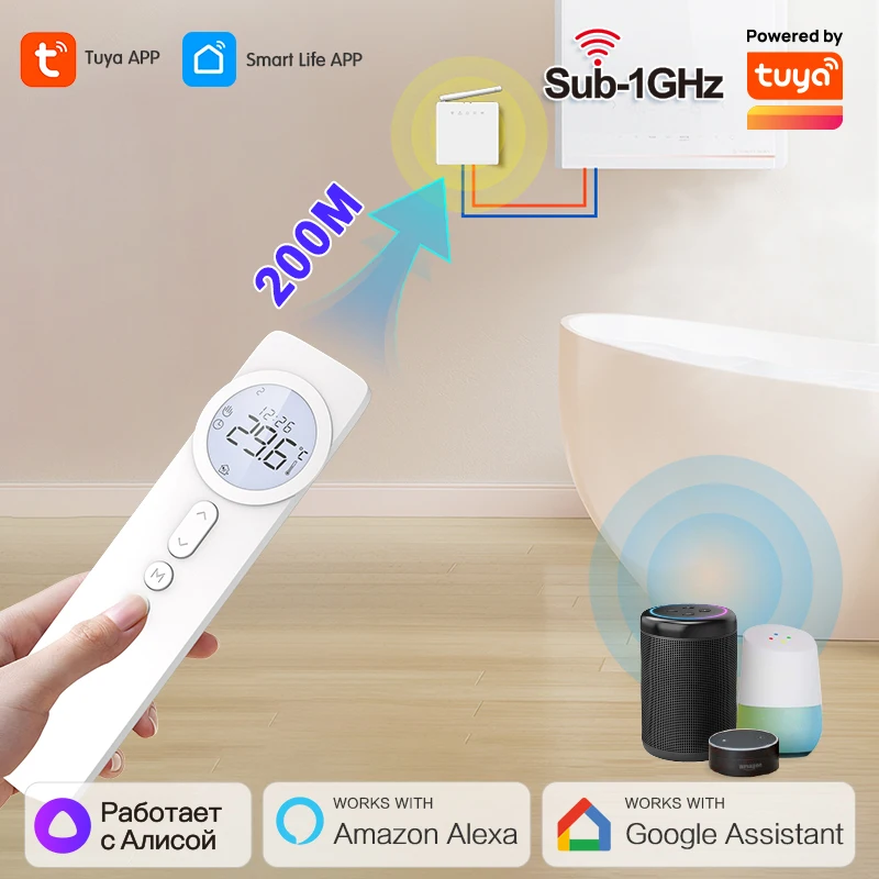 Smart Wireless RF433 Thermostat Tuya WiFi Fernbedienung Temperatur Controller für Wasser Heizung Gas Kessel Antrieb Alexa Google Hause Image