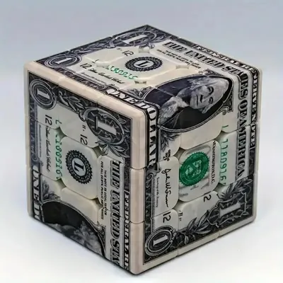 Bildungs geschenke, Spielzeug, Intelligenz entwicklung, UV-Druck währung, US-Dollar, Zauberwürfel dritter Ordnung Image