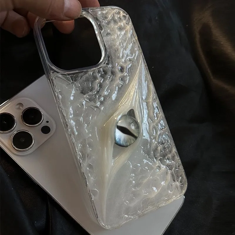Luxus Dämon weiß Schlangenauge 3D Augapfel Klarer Hülle Schutz für iPhone 16 15 13 12 11 14 Pro Max XS XR 15 Plus X Coque Image