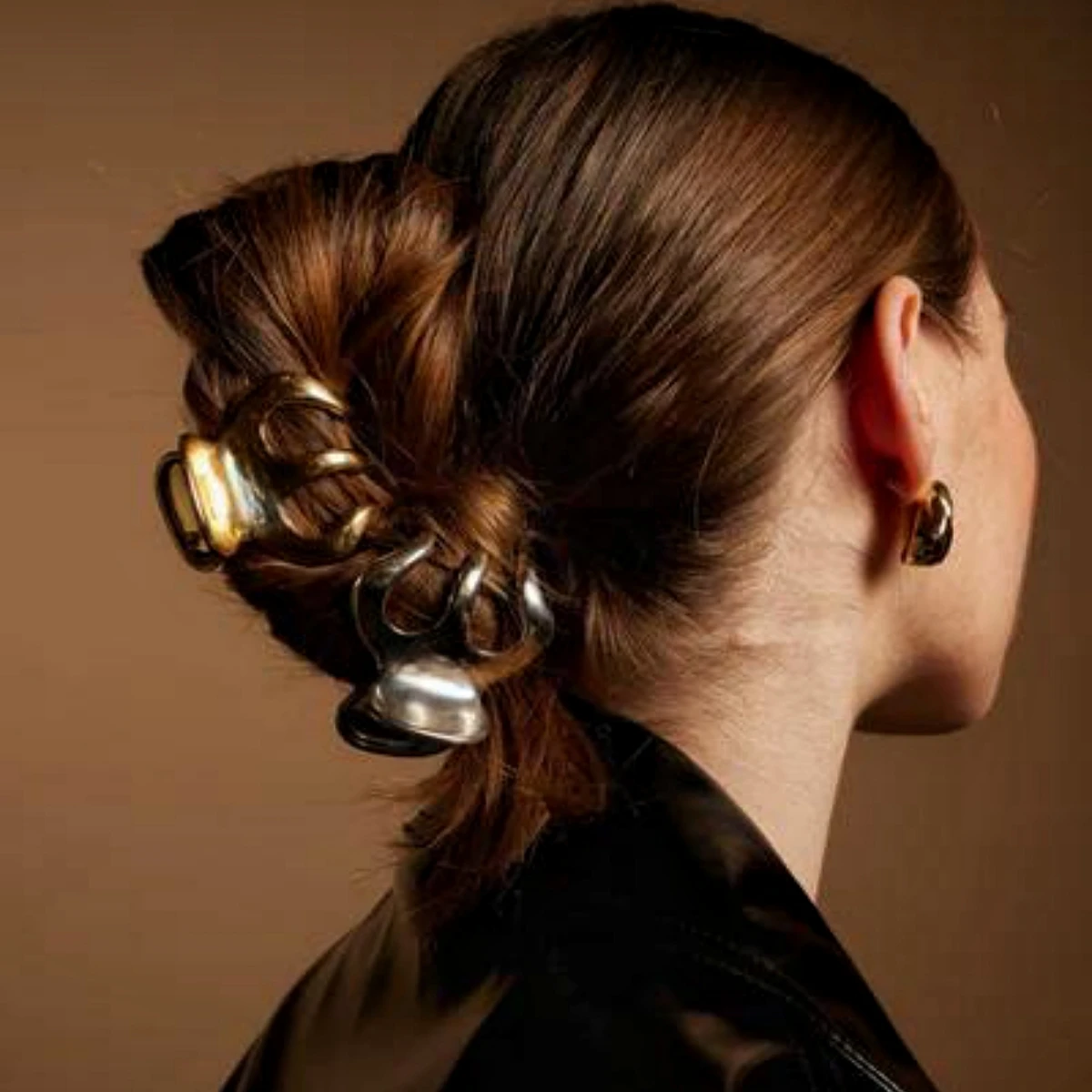 Metall Kürbis Clip hohe Pferdes chwanz Clip in hochwertige exquisite kleine Haar Kralle weibliche DIY Hai Clip Image