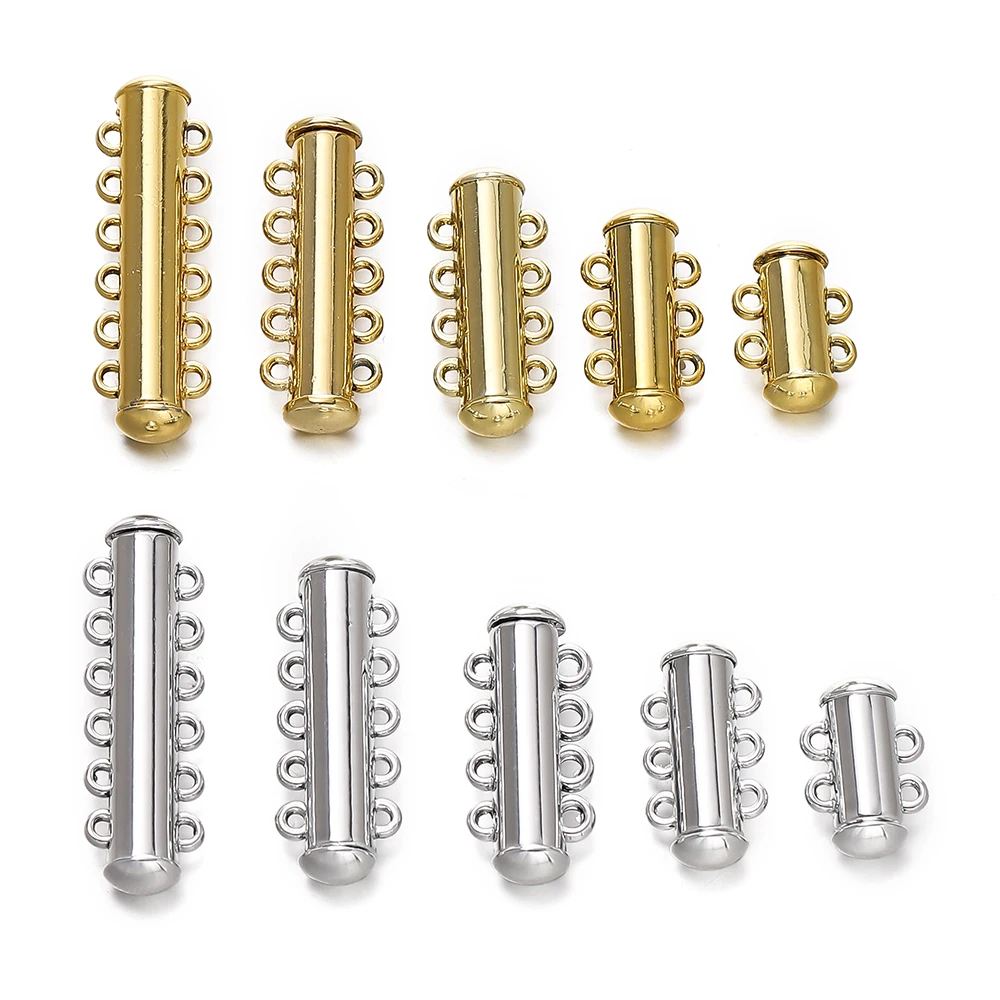 5 teile/los 2 ~ 6 Stränge Legierung Rutsche Rohr Lock Verschlüsse Stecker für DIY Multi-Strang Schichtung Halskette Armband schmuck Machen Image