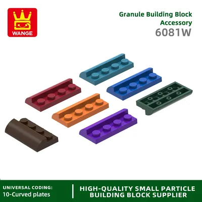 61 teile/los 6081W Neigung 4 x2x(1 1/3) gebogene flache untere Ecke 4 Löcher Block Moc Farb zubehör kompatibel mit Ziegel DIY Teile Image