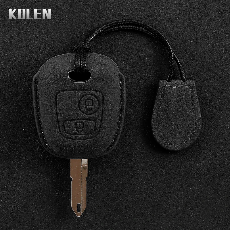 Leder Auto Schlüssel etui Abdeckung Shell Case für Peugeot 106 107 206 207 307 306 für Citroen C1 C2 C3 C4 Xsara Picasso für Toyota Aygo Image