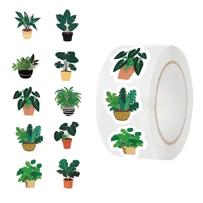 500 stücke/Rolle Grün Cartoon Graffiti Aufkleber DIY Gitarre Laptop Notebook Koffer Tasse wasserdichte Aufkleber Kinder Spielzeug Geschenke Image