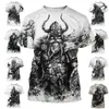 Neue Männer Schwarz-Weiß-Linie Tattoo-Muster 3d kurz ärmel ige T-Shirt Tops Straße Hip-Hop Harajuku