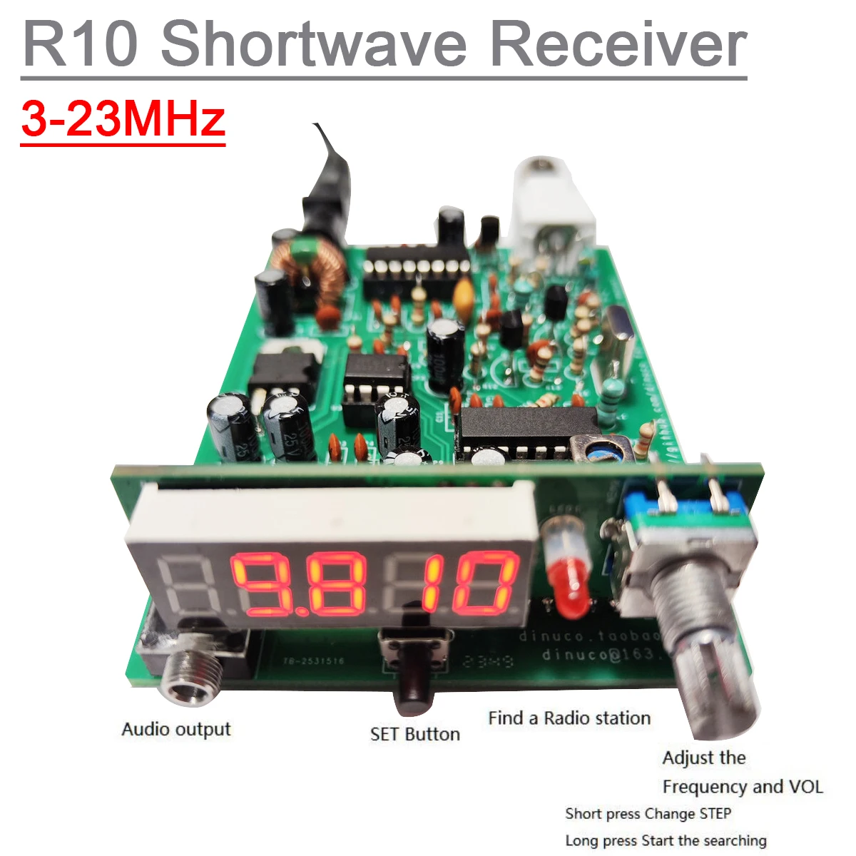 3-23Mhz R10 AM Radio Kurzwelle Empfänger Kurzwelle Broadcast Signal Empfangen PLL DIY Kits LED Digital Display Frequenz Image