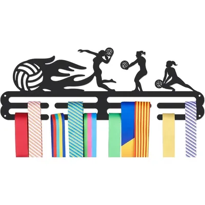 1 Satz Medaillen Kleiderbügel Display halter Rack Frauen Volleyball Thema Medaillen Display Wand rahmen Sport Medaillen halter Racks