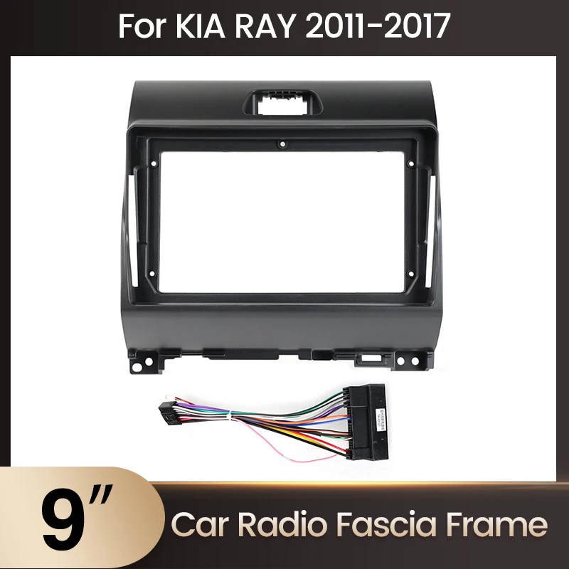 9 Zoll Autoradio Android MP5 Player für KIA Ray 2011-2017 Panel Gehäuse Rahmen 2 DIN Head Unit Fascia Stereo Dash Abdeckung mit Kabel Image