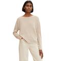Strickpullover TOM TAILOR, Damen, Gr. XXXL (46), beige (beige bubble), Strick, Obermaterial: 100% Baumwolle, Strukturmuster, casual, loose fit hüftbedeckend, U-Boot-Ausschnitt, Langarm eingesetzt Rollkante, Pullover, mit modischer Struktur, Topseller