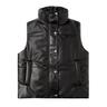 Autumn and winter women's leather vest sleeveless padded zipper padded padded clothing fashion stand collar