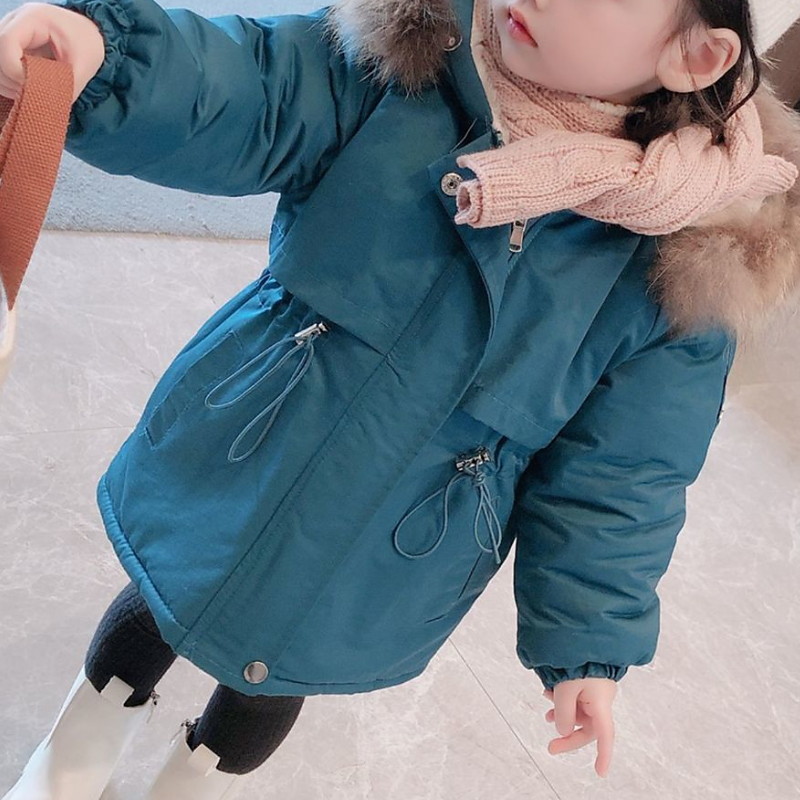 Toddler Girls' Parka Solid Color Fashion Outdoor Cotton Coat Outerwear 3-7 Years Fall Black Pink Blue