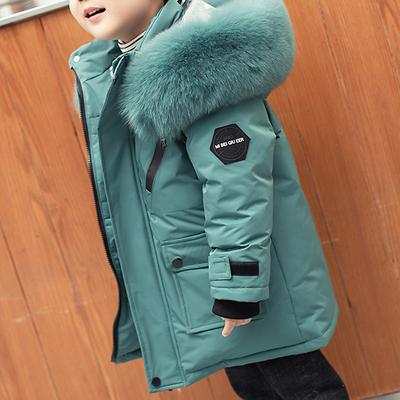 Kids Boys Down Coat Hoodie Jacket Outerwear Solid Color Long Sleeve Pocket Coat Outdoor Daily Basic Black Red Green Fall Winter 4 years