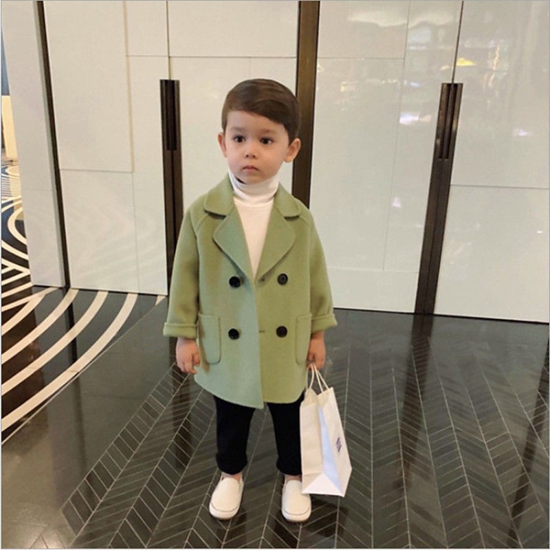 Baby Boys Woolen Coat Jacket Kids Fashion Fall Coats Warm Autumn Winter Infant Clothing Toddler Childrens Outwears