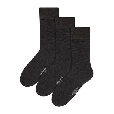 Steven - 3 Paar Multipack Herren Original Merinowolle Socken - Holzkohle Image