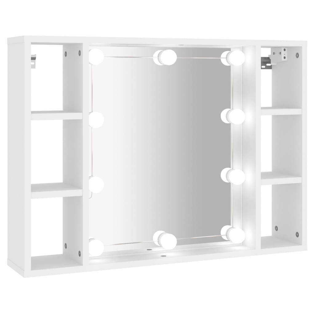 vidaXL Spiegelschrank mit LED Weiß 76x15x55 cm Image