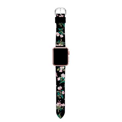 Kate Spade Accessories | Kate Spade New York Apple Watch Floral Print Silicone Band Euc | Color: Black/Pink | Size: Os