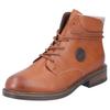Schnürstiefelette RIEKER, Damen, Gr. 42, braun (cognac), Lederimitat, Filz, klassisch, Schuhe, Boots, Blockabsatz, mit schaftumspielender Schnürung