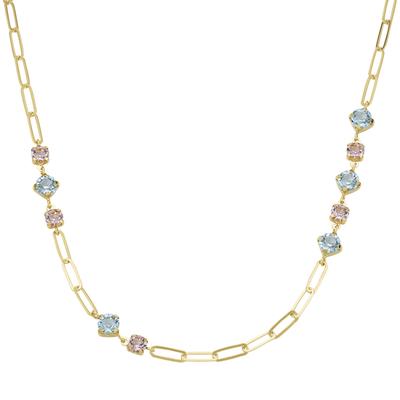 Collier SMART JEWEL "mit blauen und lila Kristallsteinen, Silber 925", bunt (mehrfarbig), Halsketten, Damen, 45cm, Silbe