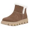 Winterboots RIEKER SPORT, Damen, Gr. 43, braun (braun, beige), Veloursleder, Textil, sportlich, Schuhe, Plateaustiefel, Schlupfschuh mit Innenreißverschluss