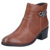 Stiefelette RIEKER, Damen, Gr. 39, braun (nussbraun), Lederimitat, klassisch, Schuhe, Ankleboots, Klassik-Stiefelette, Blockabsatz, Innenreißverschluss