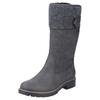 Winterstiefel RIEKER, Damen, Gr. 38, Normalschaft, grau (dunkelgrau), Lederimitat, Filz, unifarben, klassisch, Schuhe, Boots, Blockabsatz, mit wasserabweisender riekerTEX-Membran