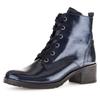 Schnürstiefelette GABOR "Tunis", Damen, Gr. 40, blau (dunkelblau), Lackleder, glänzend, klassisch, Schuhe, Blockabsatz, Schnürboots, Komfortschuh mit Anziehlasche, G-Weite