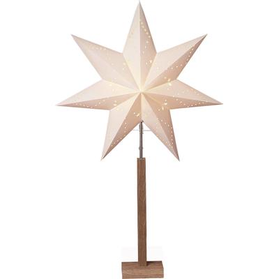 LED Stern "KARO, beleuchtet, aus Papier und Holz, Höhe ca. 100 cm, Ø Schirm 60 cm", braun (braun, silberfarben, weiß), 1 flammig, H: 100cm,, PARFORCE TRADITIONAL HUNTING, Lampen, Tischlampe, Weihnachtsstern, Deko-Stern, 7-zackig, Weihnachtsdeko Image