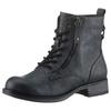 Winterboots MUSTANG SHOES, Kinder, Gr. 37, blau (navy used), Lederimitat, used, casual, Schuhe, Schnürboots, Stiefelette, Blockabsatz, mit Reißverschluss