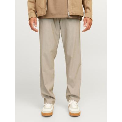 Jogginghose JACK & JONES "JPSTKANE EDWIN JOGGER NOOS", Herren, Gr. S, N-Gr, beige, Web, Obermaterial: 68% Polyester, 28% Viskose, 4% Elasthan, unifarben, modisch, relaxed fit normal, Hosen Image