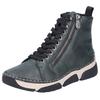 Sneaker RIEKER, Damen, Gr. 36, grün (dunkelgrün), Lederimitat, sportlich, Schuhe, Freizeitschuh, Halbschuh, Schnürschuh mit Kontraststeppung