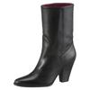 Cowboy Stiefelette TOMMY HILFIGER "MID COWBOY HEEL LEATHER", Damen, Gr. 41, schwarz, Leder, unifarben, klassisch, Schuhe, Trichterabsatz, Stiefelette, Westernstiefelette in spitzer Form