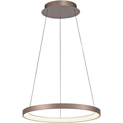 PAUL NEUHAUS Pendelleuchte "HOOP", braun (coffee), Ø 57,00cm H: 40,00cm, Lampen, LED, dimmbar, Simply Dim, Memory, nach 