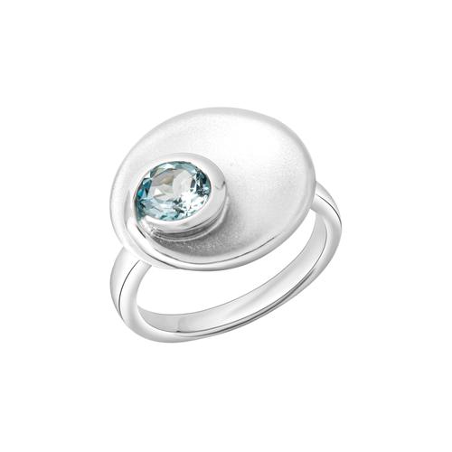 Fingerring CELESTA Fingerringe Gr. 058 (18,5), Silber 925 (Sterlingsilber), silberfarben (silbergrau + blau) Damen