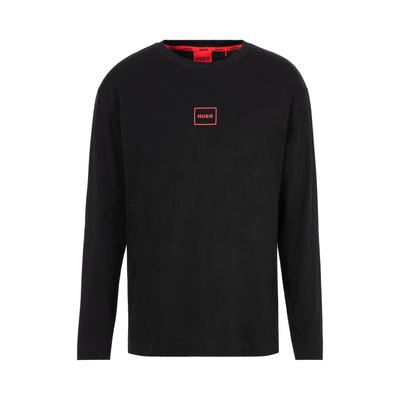 Langarmshirt HUGO UNDERWEAR "T-Shirt Laze Longsleeve", Herren, Gr. L, schwarz (schwarz 001), Single Jersey, Obermaterial: 95% Baumwolle, 5% Elasthan, unifarben, casual, regular fit, Rundhals, Langarm eingesetzt normaler Saum, Shirts, mit... Image