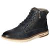 Winterboots MUSTANG SHOES, Herren, Gr. 44, blau (navy used), Lederimitat, used, casual, Schuhe, Schnürboots, Casual-Stiefelette mit kariertem Einsatz am Schaftrand