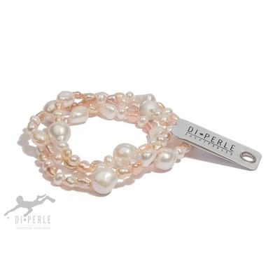 Perlenarmband ADELIA´S "Damen Perlenschmuck", beige (multi naturfarbe), Armbänder, Damen, 57, Damen Perlenschmuck