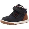 Winterboots TOM TAILOR, Kinder, Gr. 28, blau (navy, braun), Lederimitat, Textil, unifarben, kontrastfarbene Details, casual, Schuhe, Klettschuh, High-Top-Sneaker, Outdoorschuh mit Kontrastnähten