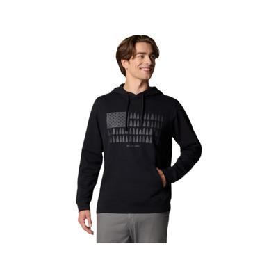 Columbia Trek Graphic Hoodie - Men's Black/Treeline Flag Graphic Medium 2018491014-M