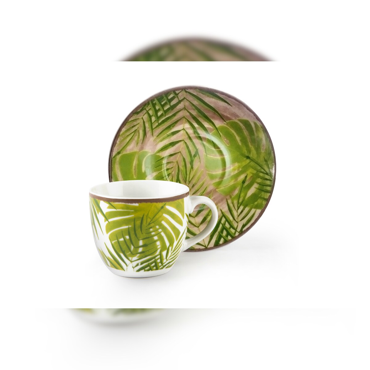 Excelsa Set Von 6 Espressotassen Mit Untertassen Foliage Porzellan 7 Cl Bunt Image