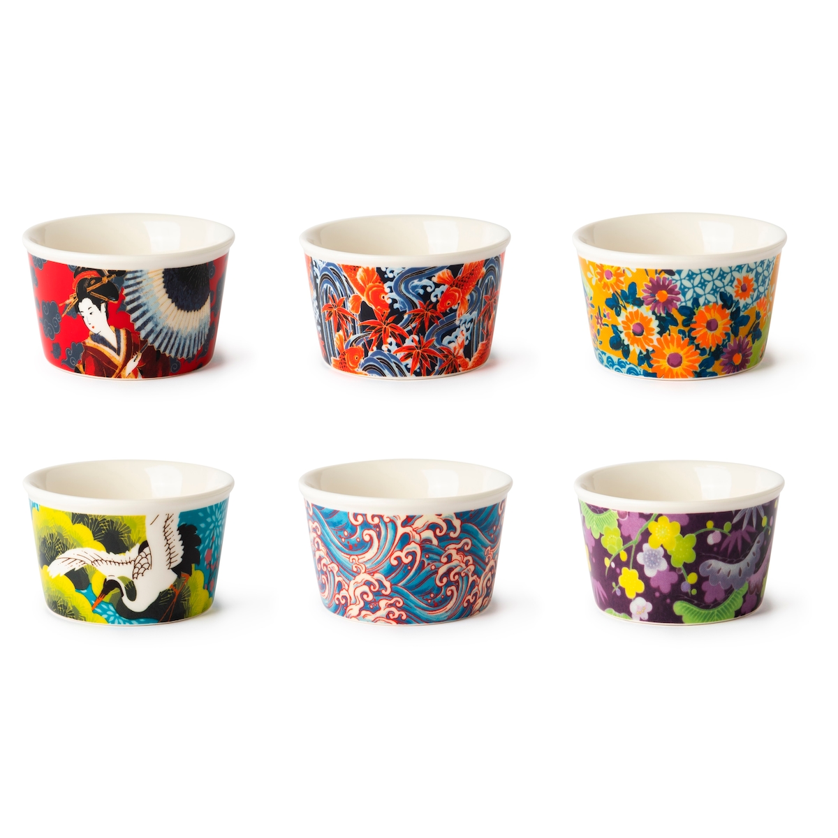 Excelsa Set Von 6 Schalen Kimono Porzellan 9X5X9 Cm Bunt Image