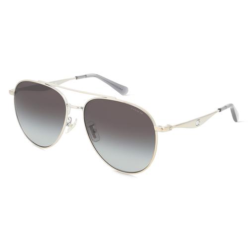 Coach HC7169 Damen-Sonnenbrille Vollrand Pilot Metall-Gestell, silber