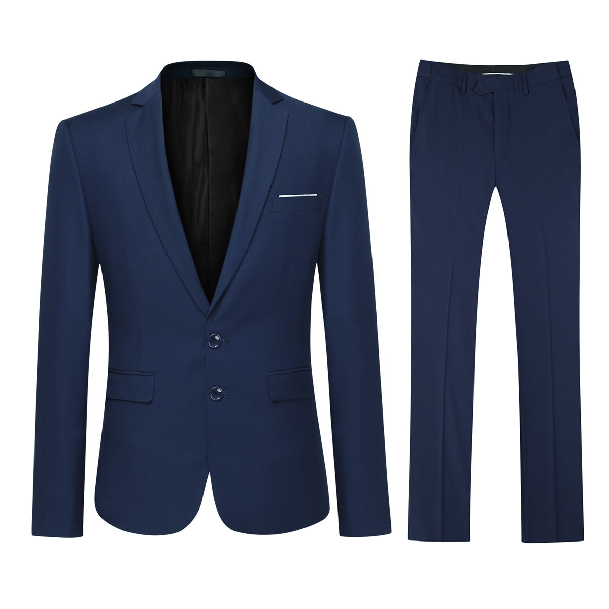 2-teiliger Slim Fit-Anzug für Herren mit zwei Knöpfen, Marineblau Image