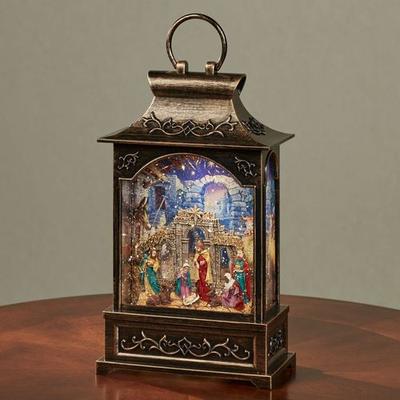 Nativity Scene LED Water Lantern Bronze , Bronze