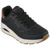 Sneaker SKECHERS "UNO-SUITED ON AIR", Herren, Gr. 43, braun (schwarz, braun), Lederimitat, Veloursleder, sportlich, Schuhe, Freizeitschuh, Halbschuh, Schnürschuh mit modischer Keilsohle