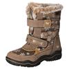 Winterstiefel MUSTANG SHOES, Kinder, Gr. 34, grau (taupe kombi), Textil, Lederimitat, modisch, Schuhe, Winterstiefel, Klettstiefel in bequemer Weite